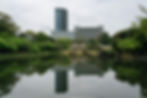 Detention pond in an urban environment