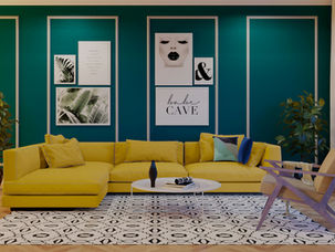 vibrant colours in the living space