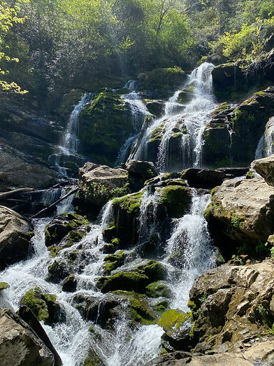A waterfall
