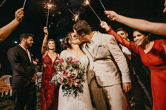 Sparklers at a wedding