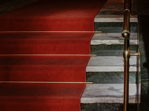red carpet on stairs