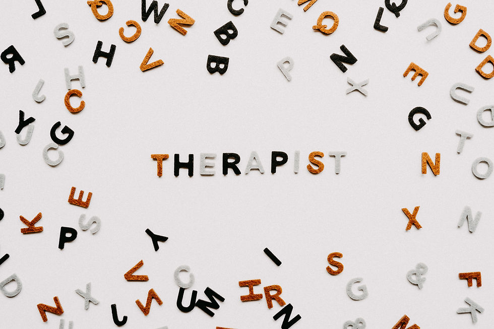 therapist spelled out in refrigerator magnets