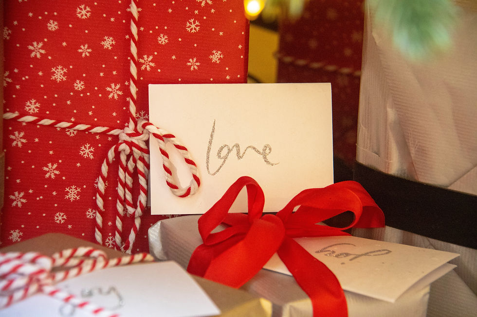 Christmas card with Christmas items