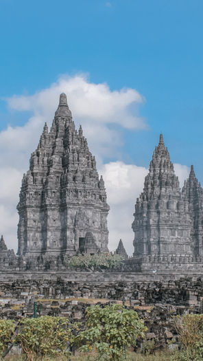 Ancient Prambanan Temple complex in Yogyakarta.