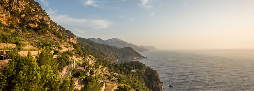 The sea and mountains in the Tramuntana, Mallorca