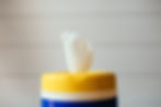 Bottle of disinfectant wipes