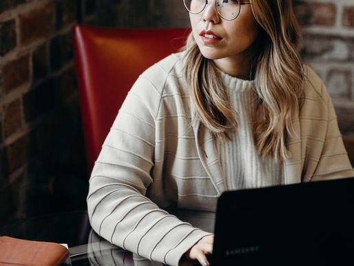 Woman working and thinking