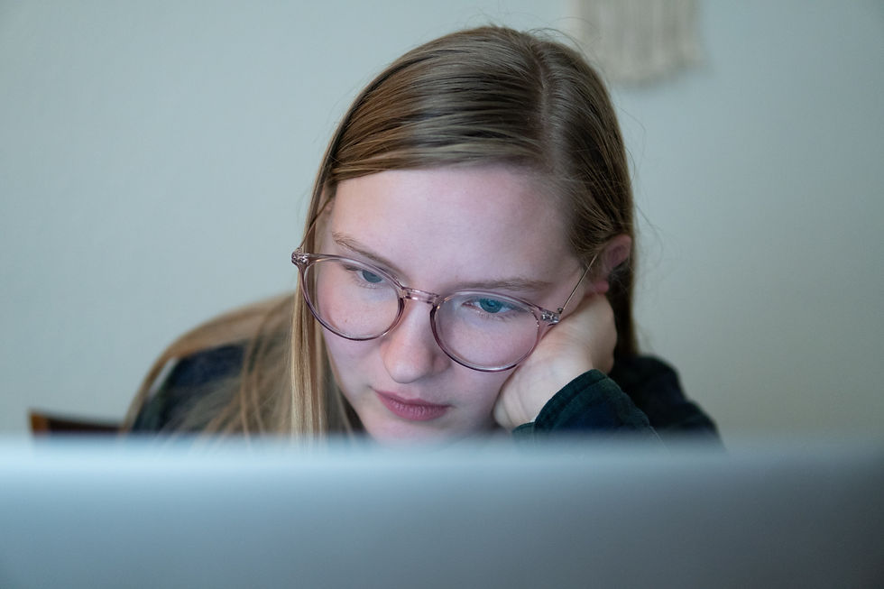 a student working at a computer
