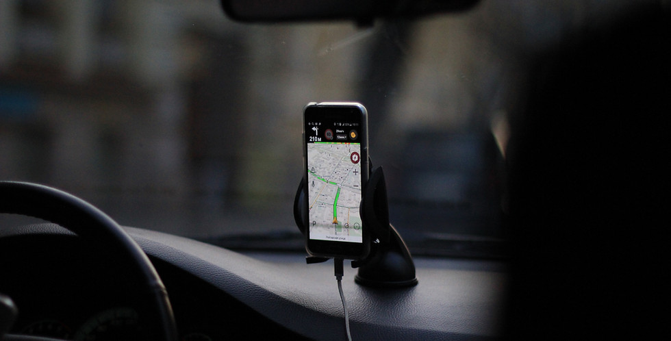 Mounted Phone in Car