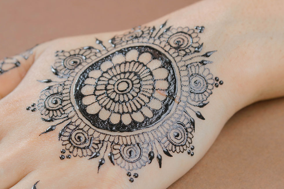 mandala on her hand