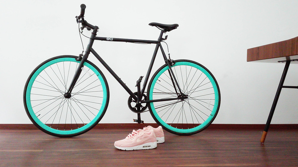 bike and sneakers