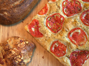 Focaccia Barese con Pomodorini, Olive e Patate (Traditional Italian Focaccia Barese with Tomatoes, Olives and Potatoes)