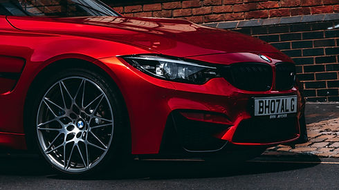 Red front of BMW