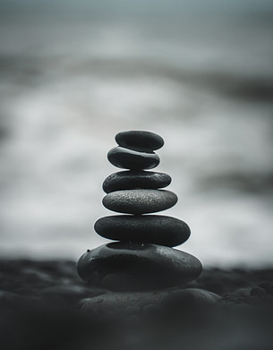 Relaxing zen standing stones
