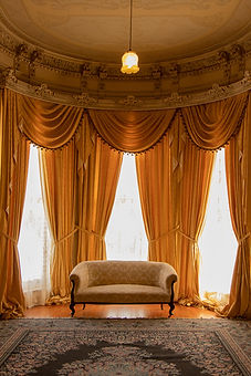 long curtains with matching pelmets