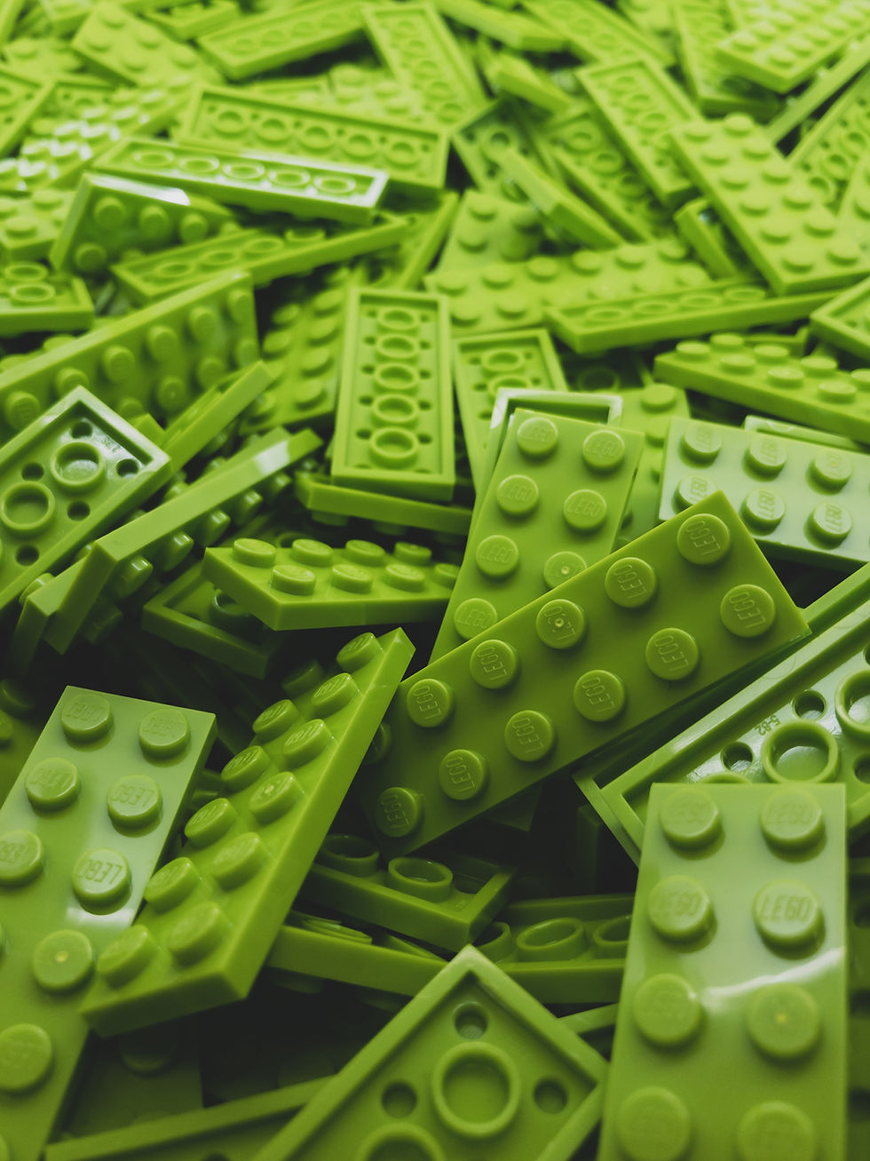 Lime green lego bricks