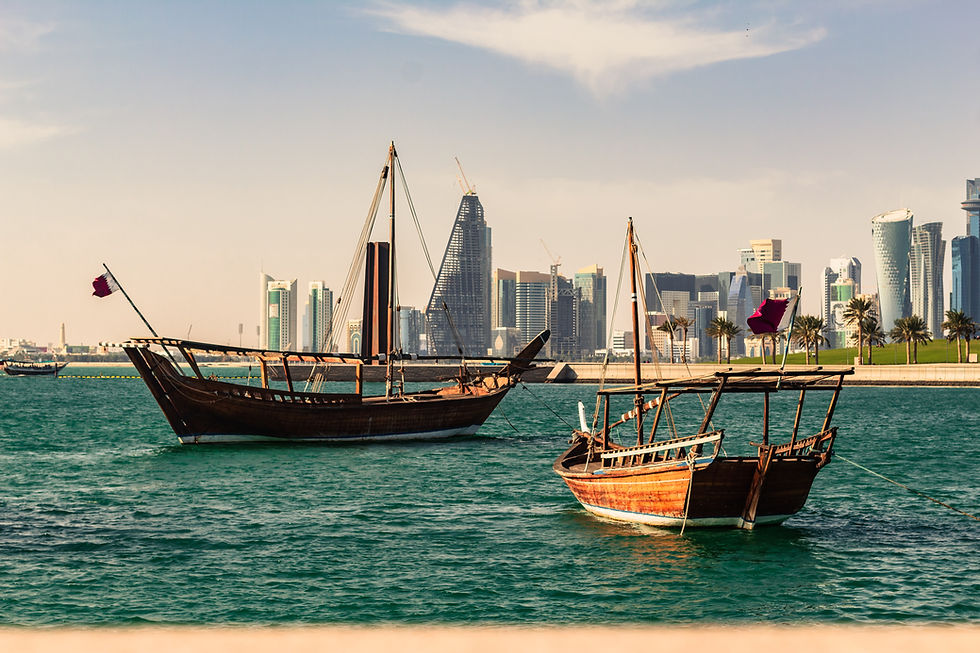 Dhows, usados para la pesca y búsqueda de perlas