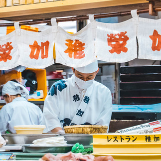 stall at the Nishiki market in Kyoto