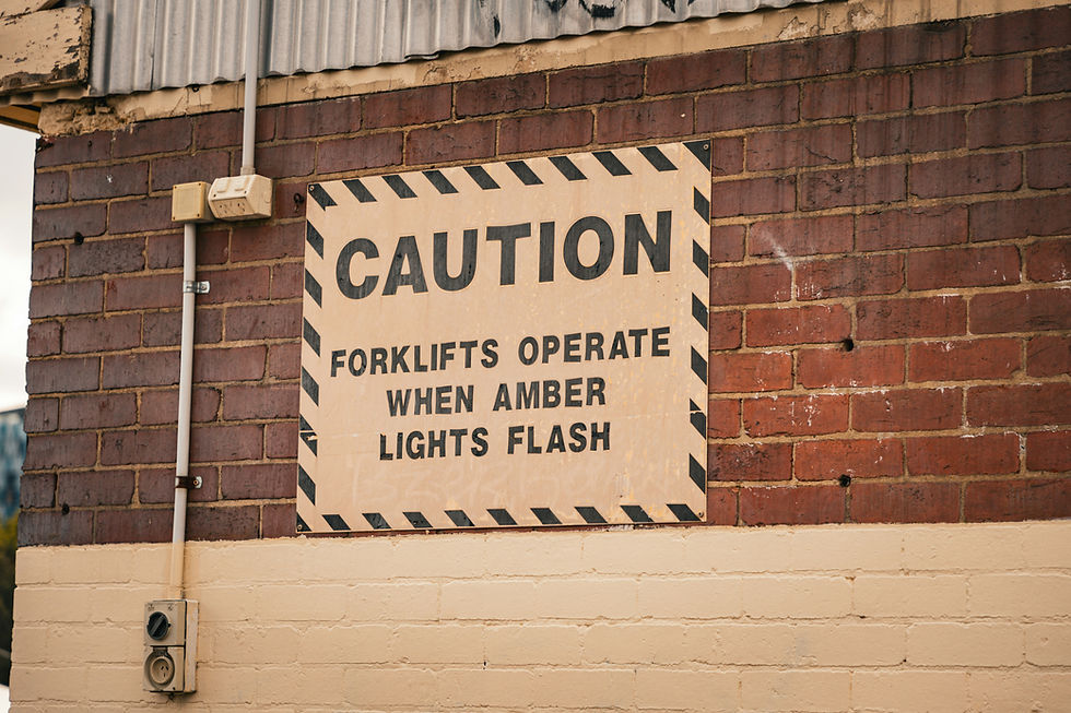 caution industrial sign personalised for your business