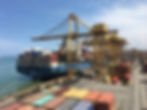 Cargo ship and cranes for commercial engineering services