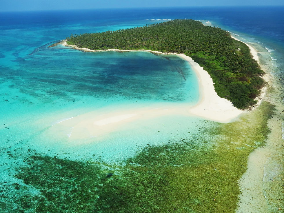 Aerial view of the Minicoy Island, Lakshadweep
