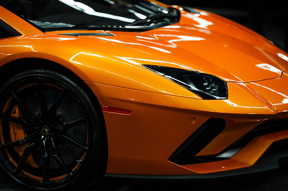 Luxury car being detailed
