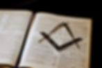 The Holy Bible, square and compass