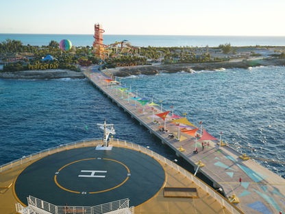 theme park on an island right beside the sea