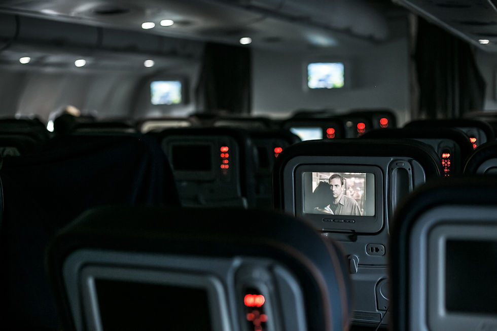 Cabine d'avion éteinte