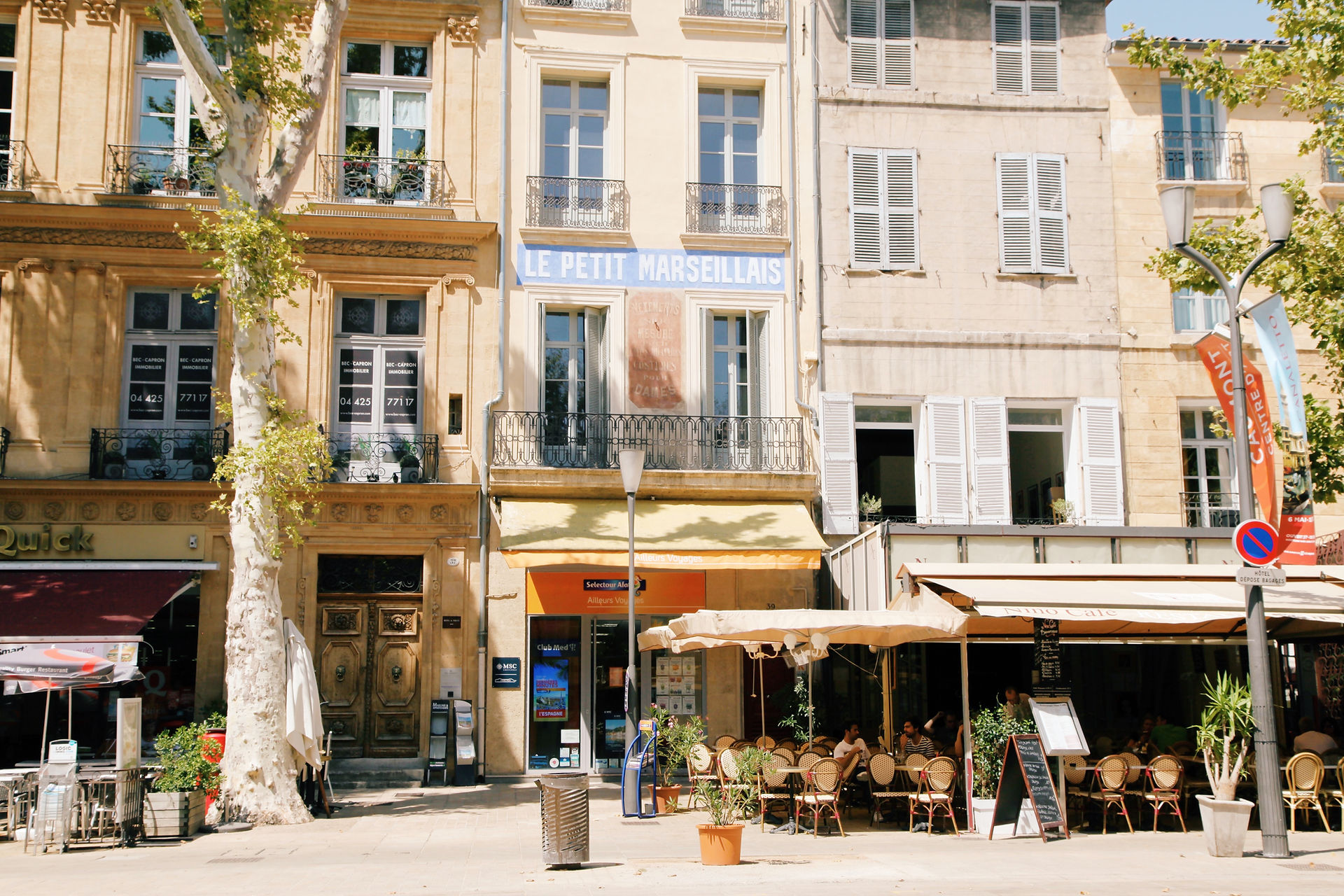 Shop fronts in a town in Provence