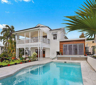 Pressure washed home and pool deck,