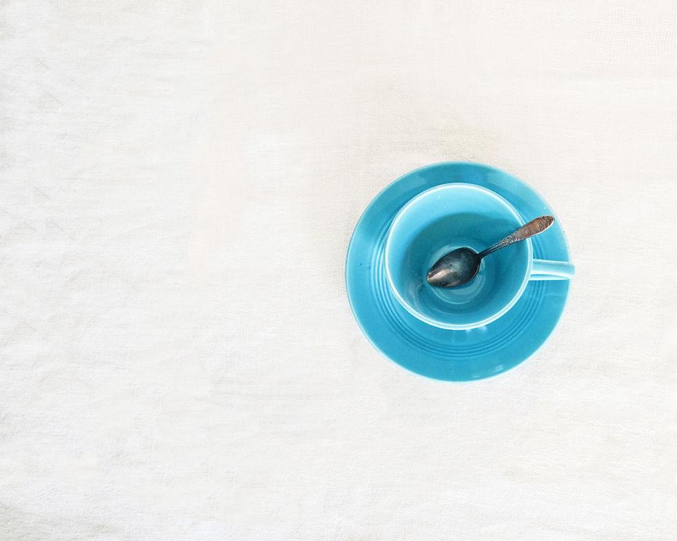 empty tea mug to convey unmet needs