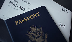 Image of a United States passport and travel ticket