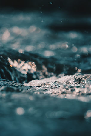 Water flowing over stones
