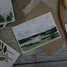 Notecard designs in watercolor