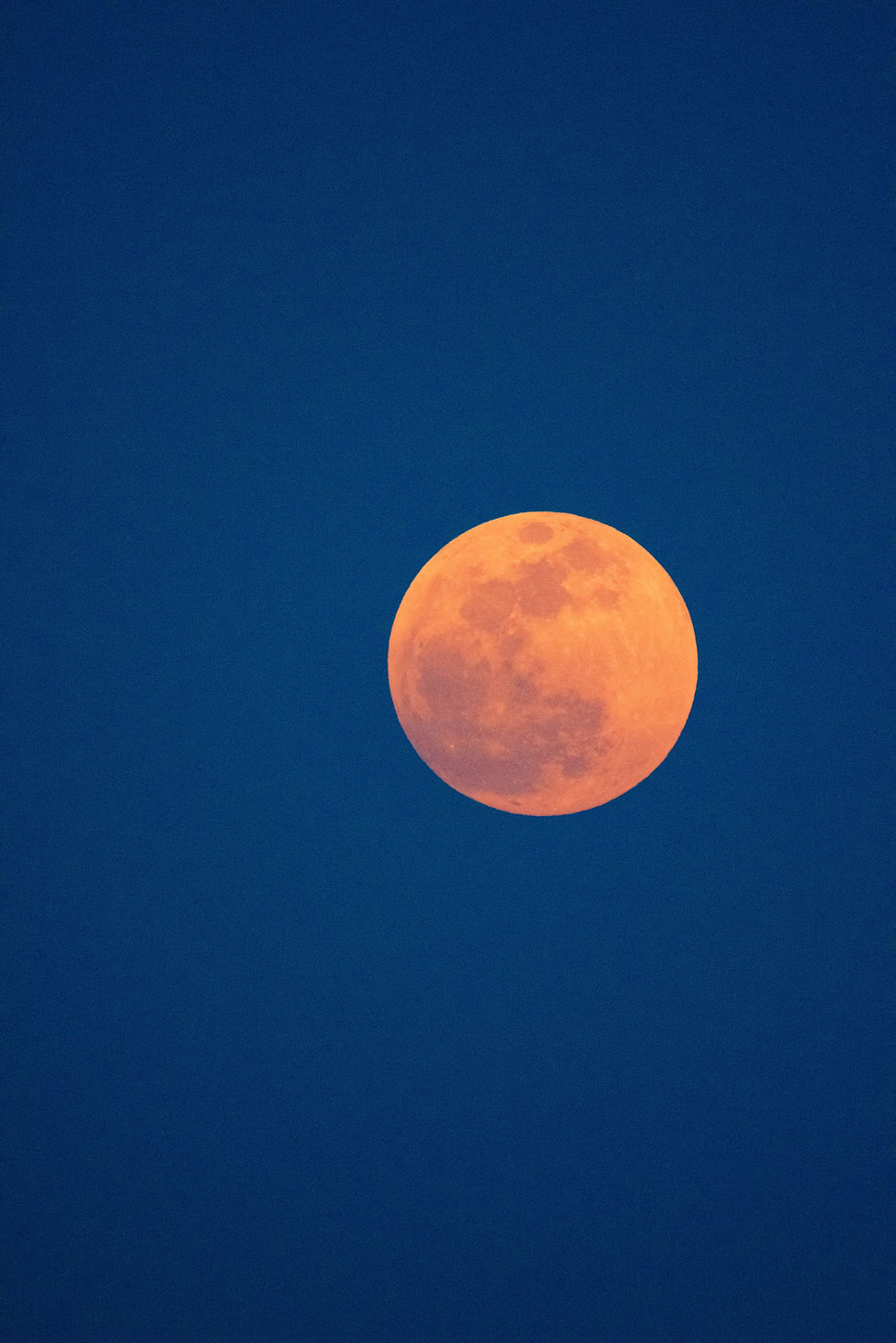 Moon turns orange on total lunar eclipse