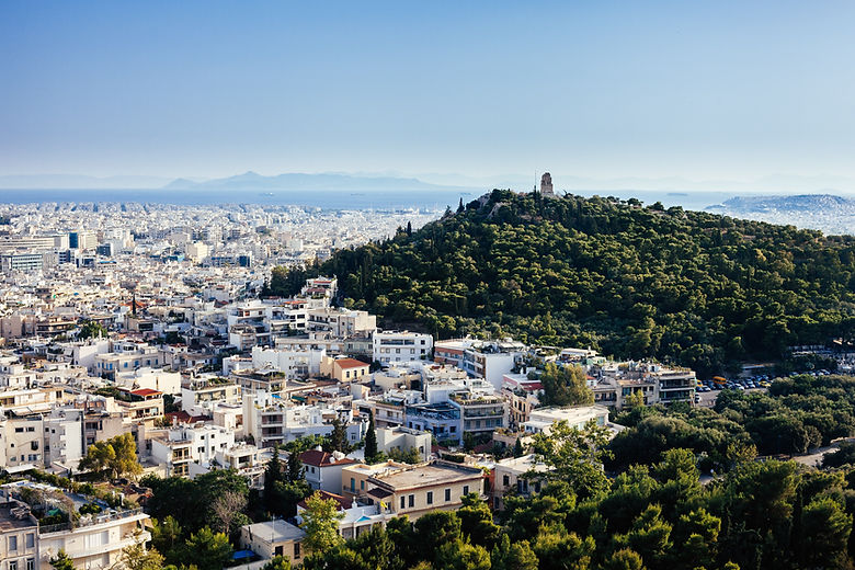 Philoppapou hill , view of Athens , hills of Athens