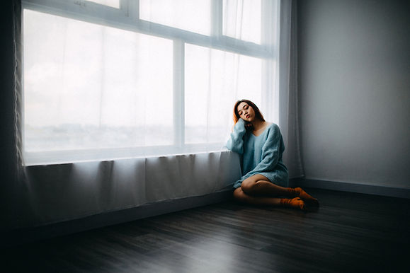 Woman Sitting Alone After Surgery