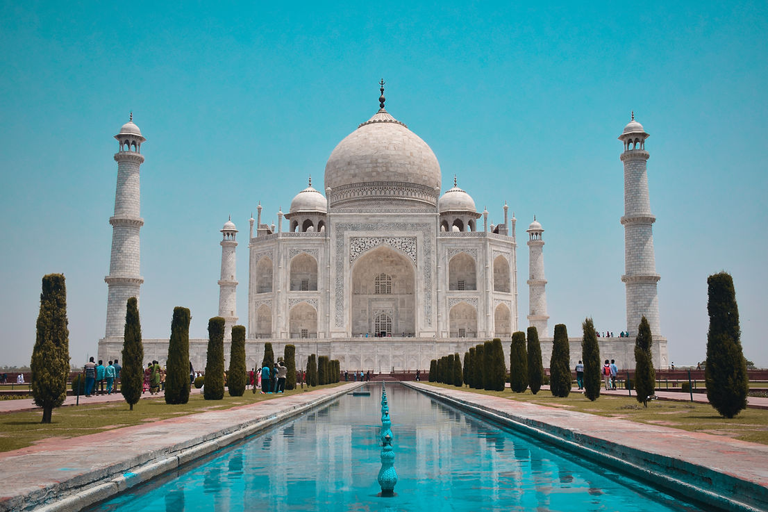 A clear view of the Taj Mahal in India, representing a personal journey of letting go.