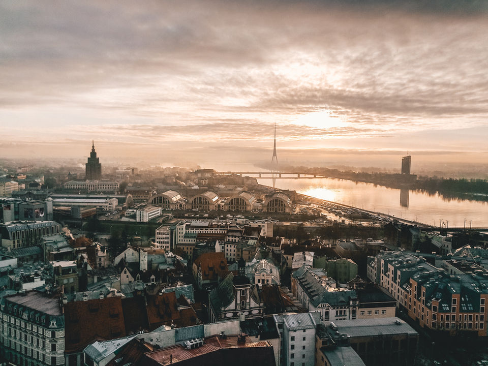 Photo overlooking a Latvian City