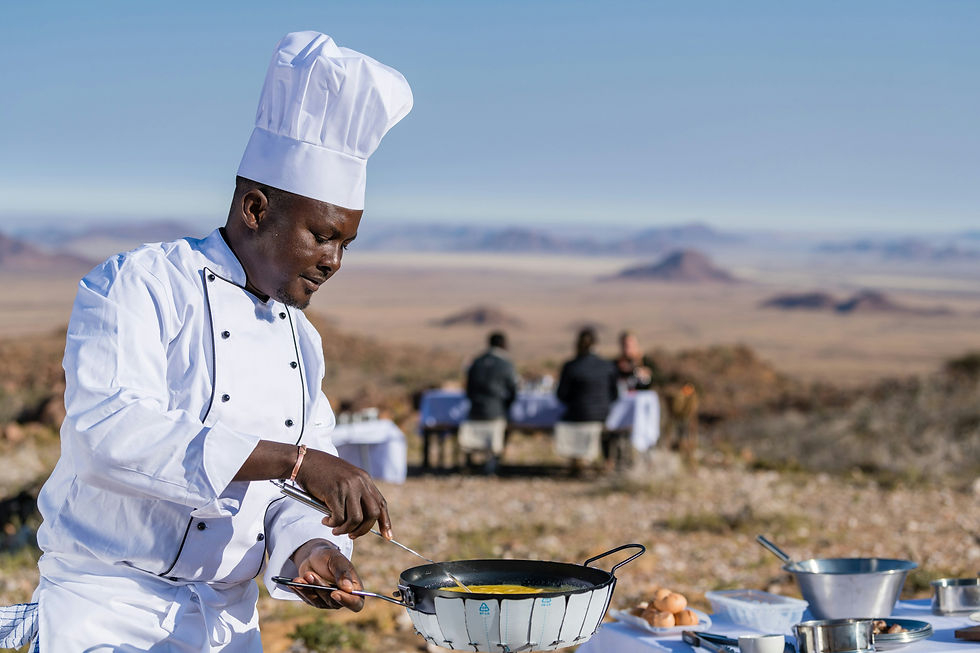 Bush breakfast with a view, Chef in Namibia Ultimate Safaris