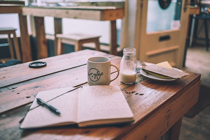 Writing prompts for change and personal transformation | Notebook | Coffee shop
