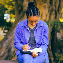 Woman writing poetry stories
