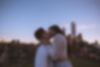 College Romance, Couple kissing in front of a skyline