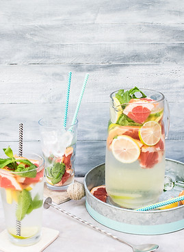 refreshing jug of detoxifying water