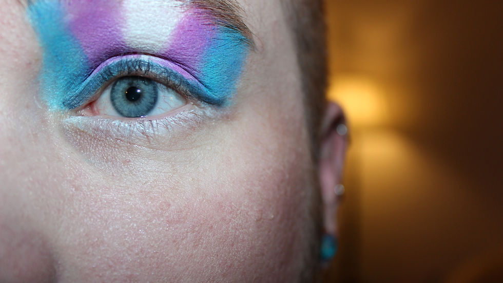 Trans flag makeup