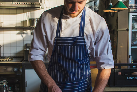 Chef working in a chalet kitchen