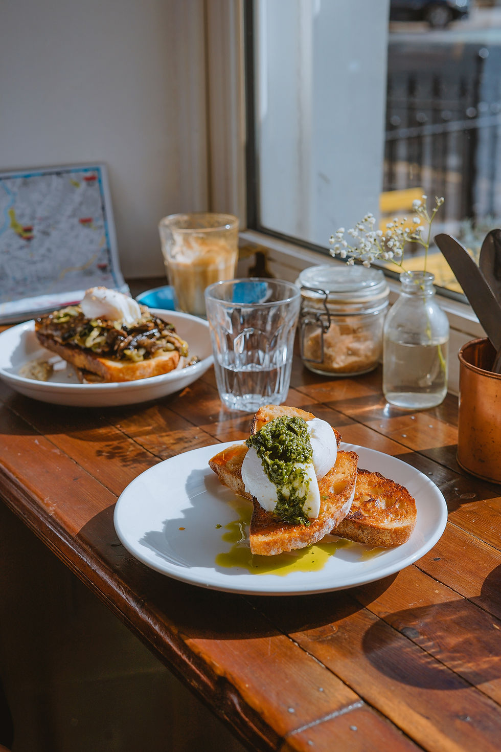 Brunch spread at a Brownsville restaurant