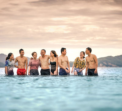 Group photo in sea