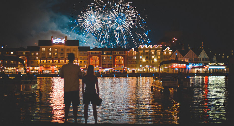 Firework display over Dinsey Boardwalk Resort